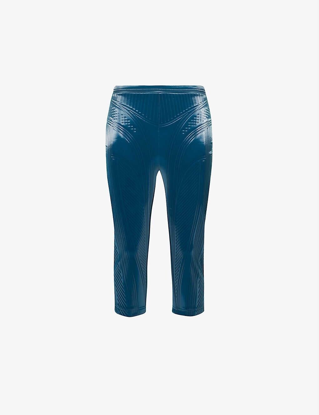 MUGLER Shell Panelled High Rise Stretch Woven Leggings