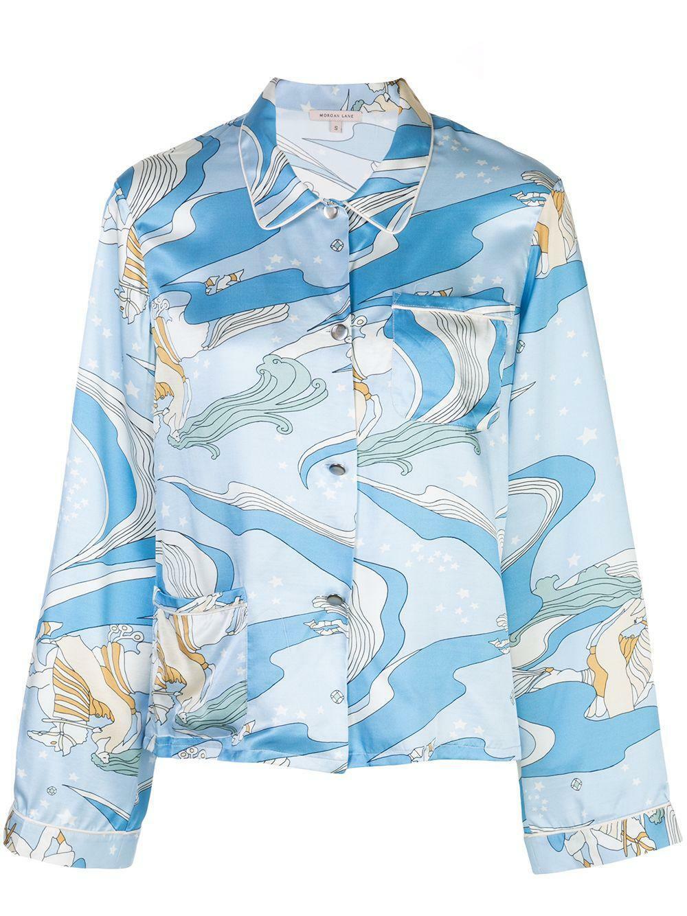 Morgan Lane Fairy Dust Silk Blend Fairy Dust Sky Print Pyjama Top - House Of Huntington