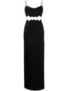 GALVAN LONDON Black Siren Mesh-Panel Maxi Dress - House Of Huntington
