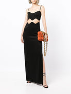 GALVAN LONDON Black Siren Mesh-Panel Maxi Dress - House Of Huntington