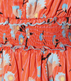 SELF-PORTRAIT Red Floral Smocked Prairie Milmaid Mini Dress - House Of Huntington