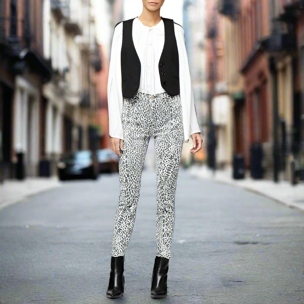 Frame Denim Le High Skinny Abstract In Animal Print Jeans - House Of Huntington