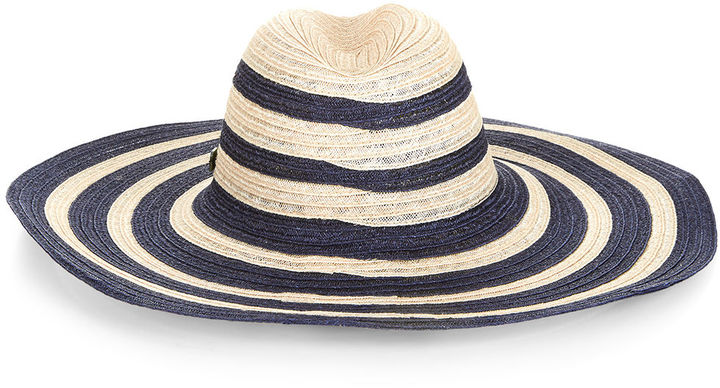 Filù Hats Blue & Cream Stripe Summer Sun Fuji Hat - House Of Huntington