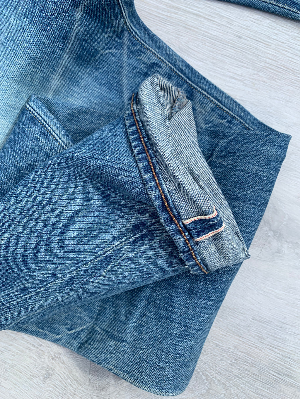 G-Star 3301 Selvedge Low Tapered Light Aged Destroy Ravage Denim Red Listing