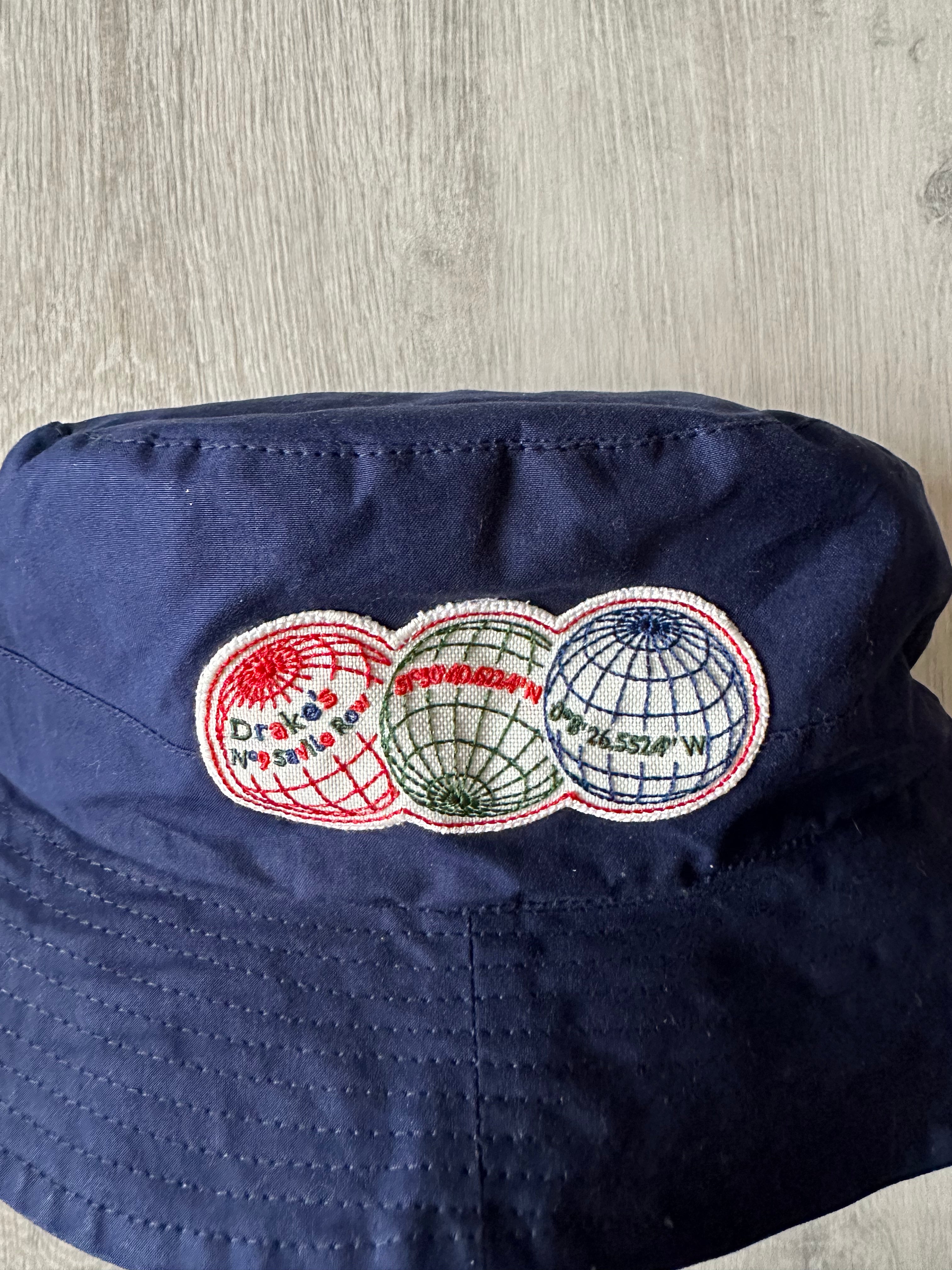 Drake's Navy Blue Waxed Cotton Bucket Hat - House Of Huntington