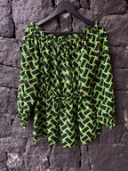 Diane Von Furstenberg DVF Silk Summer Gipsy Camila Finte Weave Daffodil Top - House Of Huntington