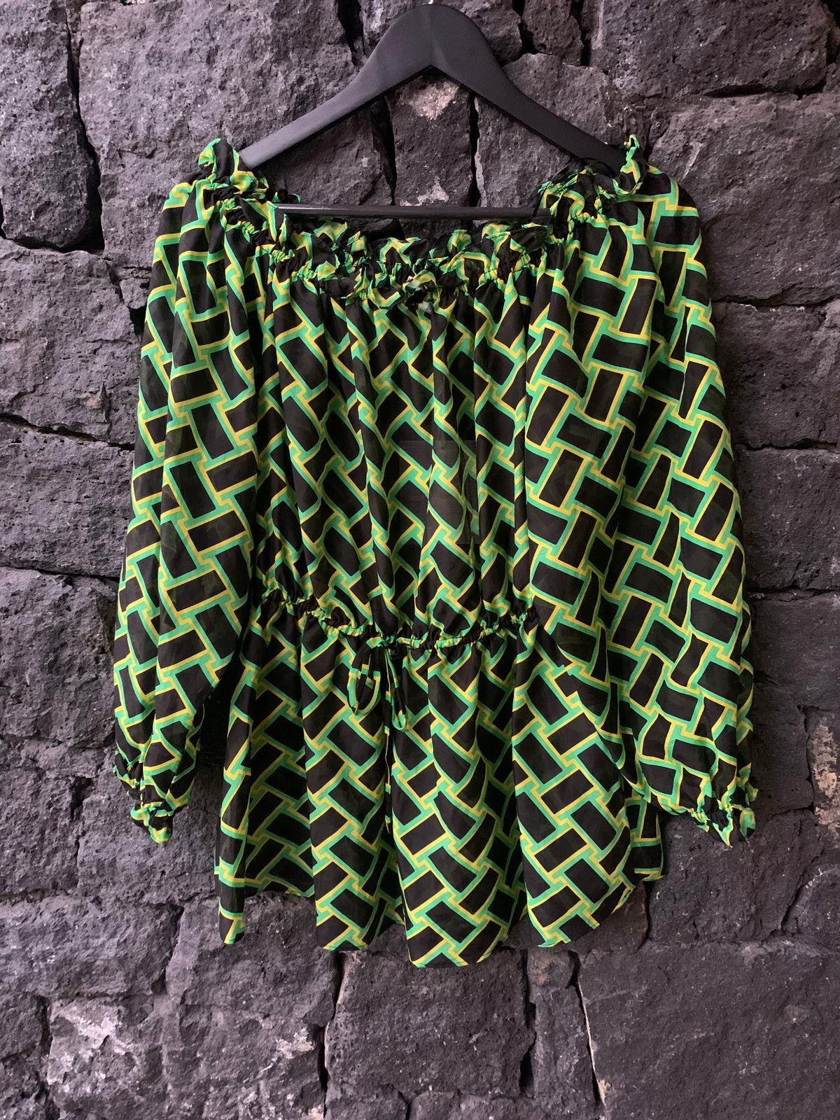 DVF Silk Summer Gipsy Camila Finte Weave Daffodil Top