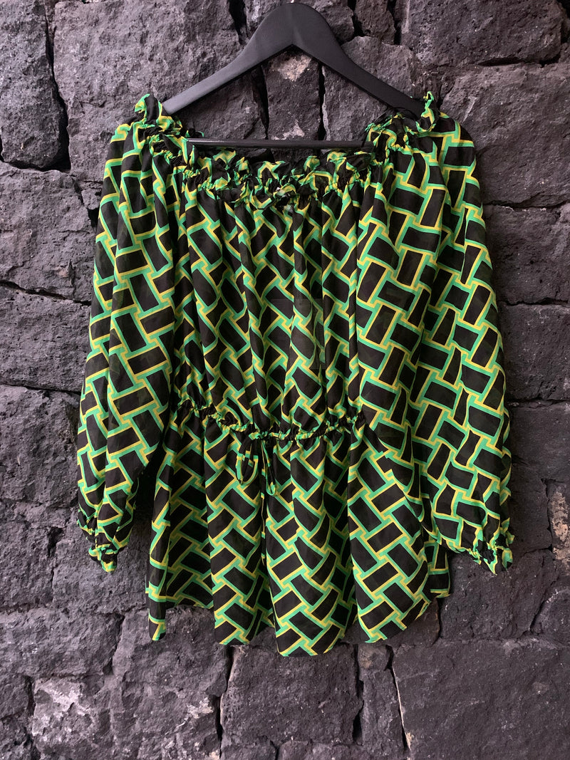 Diane Von Furstenberg DVF Silk Summer Gipsy Camila Finte Weave Daffodil Top - House Of Huntington