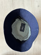 Drake's Navy Blue Waxed Cotton Bucket Hat - House Of Huntington