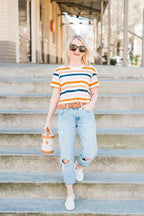 MADEWELL イージー クロップ T シャツ ベアトリス ストライプ