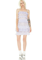 For Love And Lemons Cosmic Tiered Lilac Star Lace Dress - House Of Huntington