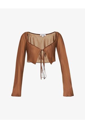 Sheer Sik Tie Corset Cover Top