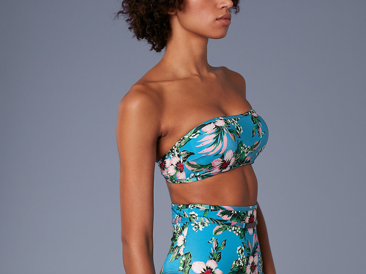 Diane Von Furstenberg DVF WEST Straight Floral Bandeau Bikini Top - House Of Huntington