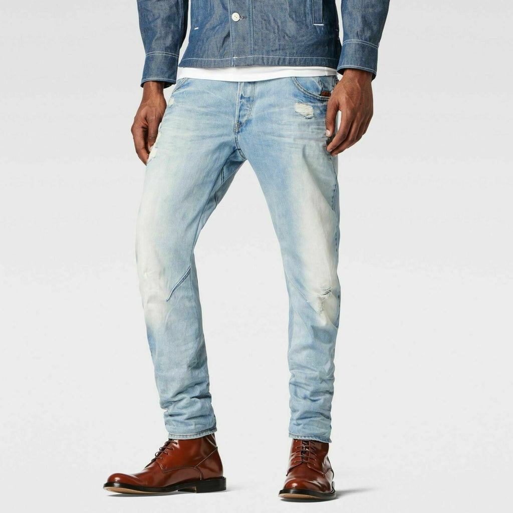 G-Star Arc 3D Slim Wisk Denim Light Aged Destroy 牛仔裤