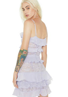 For Love And Lemons Cosmic Tiered Lilac Star Lace Dress - House Of Huntington