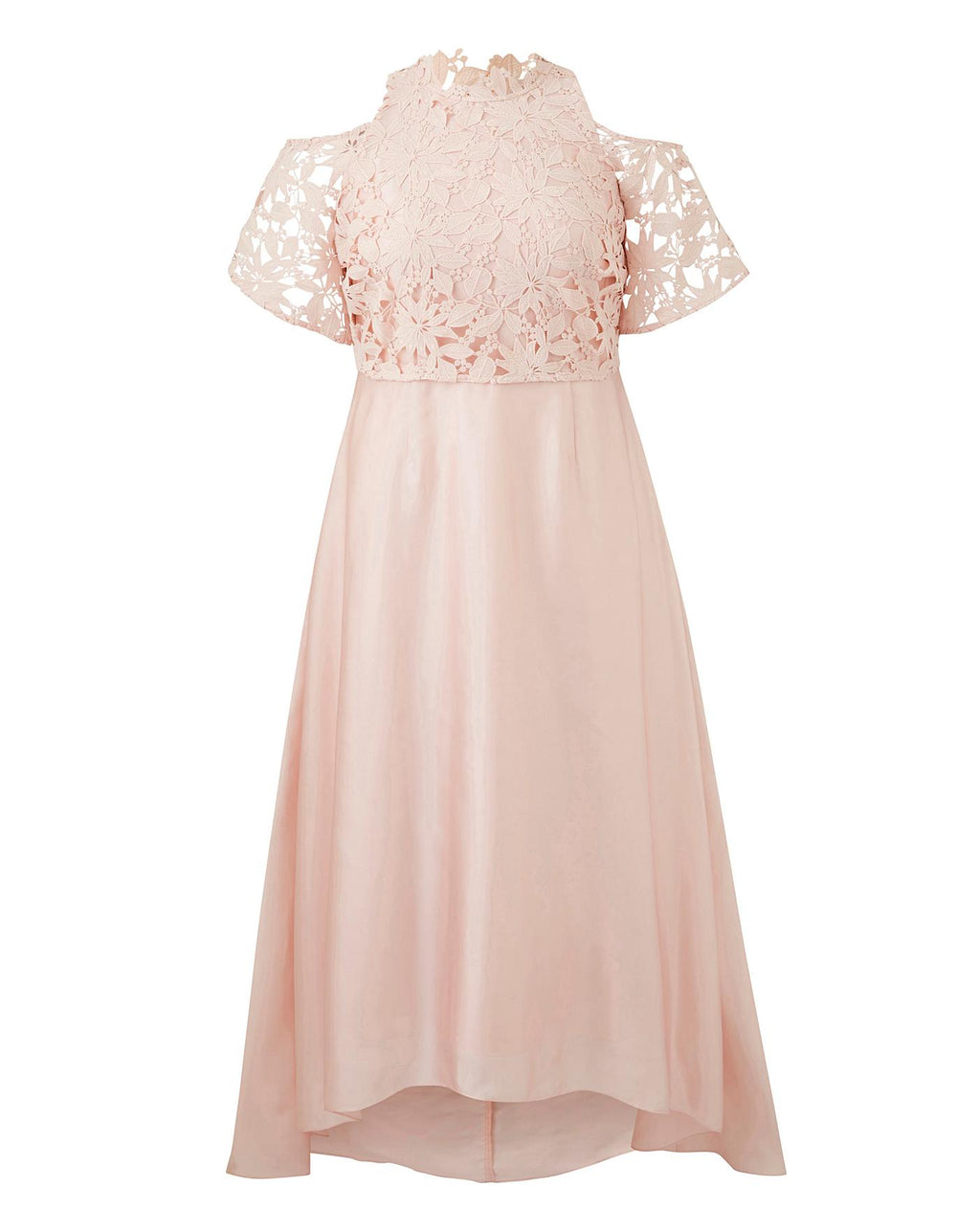 Coast Lyndsie Blush Pink Lace Embroidered Cold Shoulder Dress - House Of Huntington