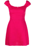 Reformation Pink Gavina Off The Shoulder Linen Mini Dress - House Of Huntington