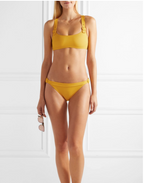 Solid & Striped The Evelyn Yellow Buckle Detail Bikini Top - House Of Huntington