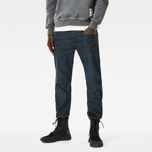 Джинсы G-STAR 3301 Straight Dotor Stretch Denim Темные состаренные джинсы