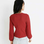 MADEWELL Top Cache-Cœur Texture & Thread En Crêpe Rouge
