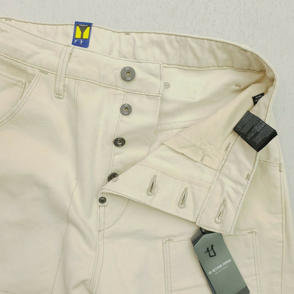 G-Star Alcatraz 3D松散的锥形Bisque Aluin帆布米色牛仔裤