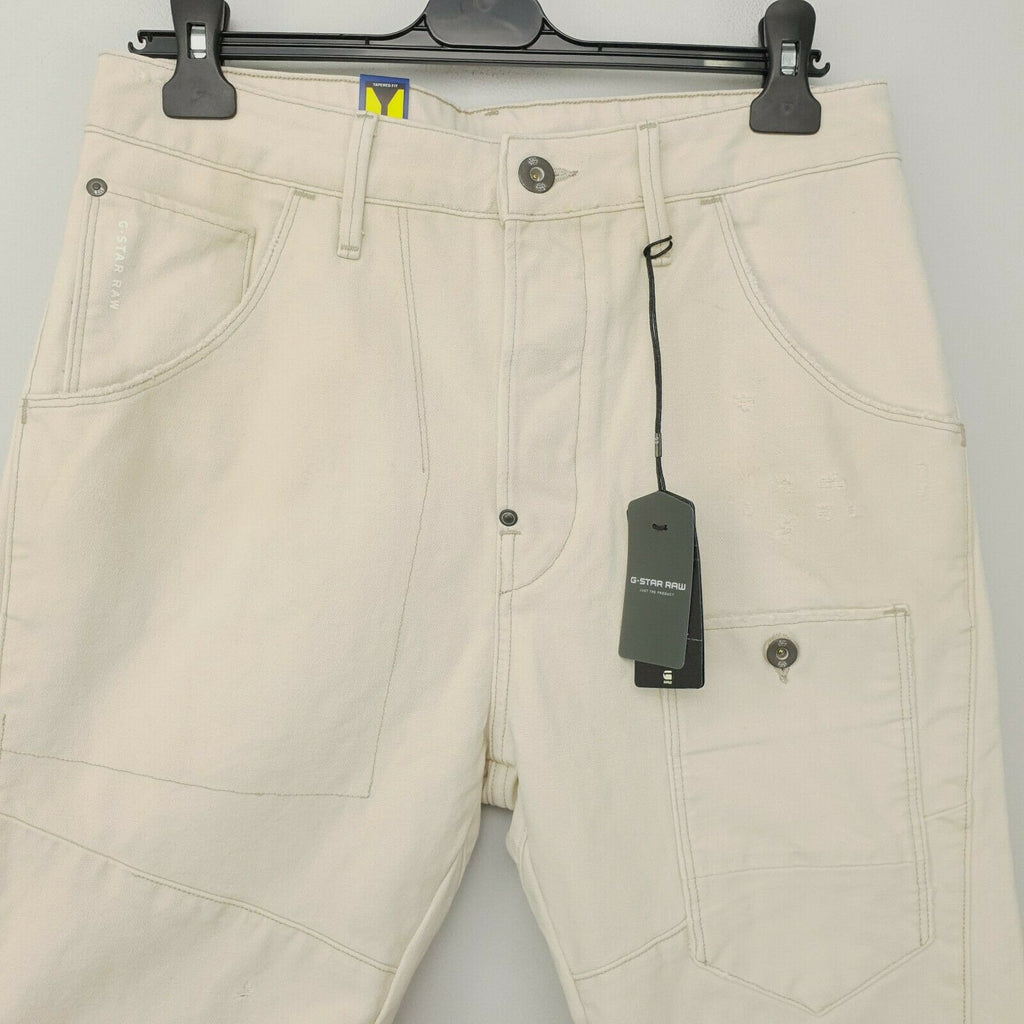 G-Star Alcatraz 3D松散的锥形Bisque Aluin帆布米色牛仔裤