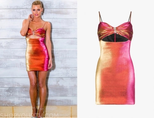 AREA NYC Crystal Detail Cut-Out Mini Summer Party Dress - House Of Huntington