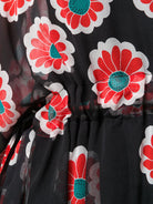 Diane Von Furstenberg DVF Beach Banded Kimono Blossom Red & Black Silk Dress - House Of Huntington