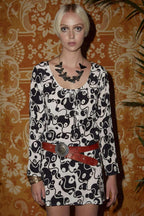 Rixo London Celeste Psychedelic Monochrome Klimt Silk Summer Mini Dress - House Of Huntington