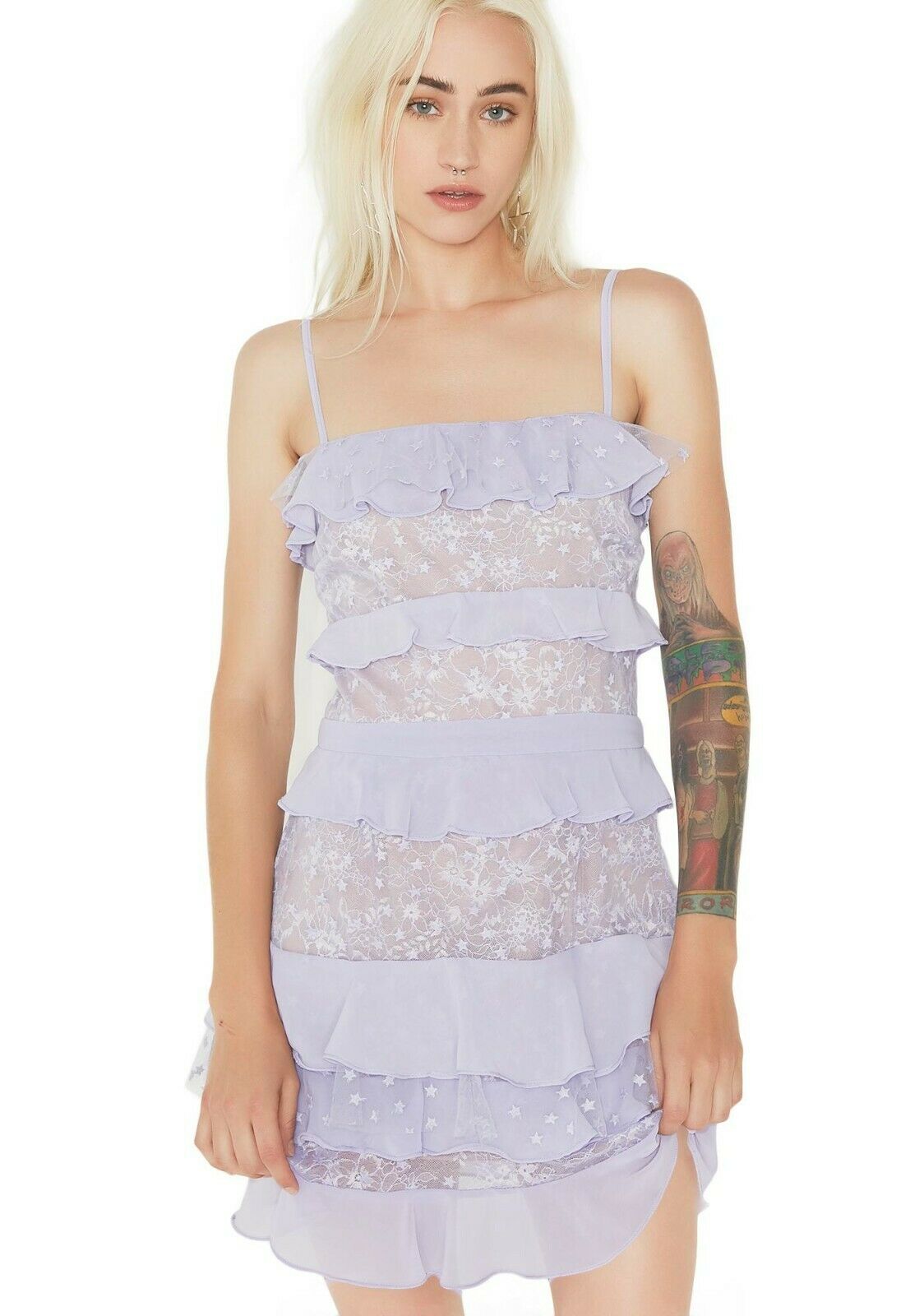 Cosmic Tiered Star Lace Dress